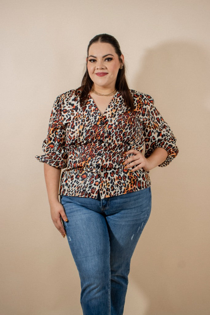 Leopardo Outfits Con Blusas Animal Print Amy Blusa Elegante Con