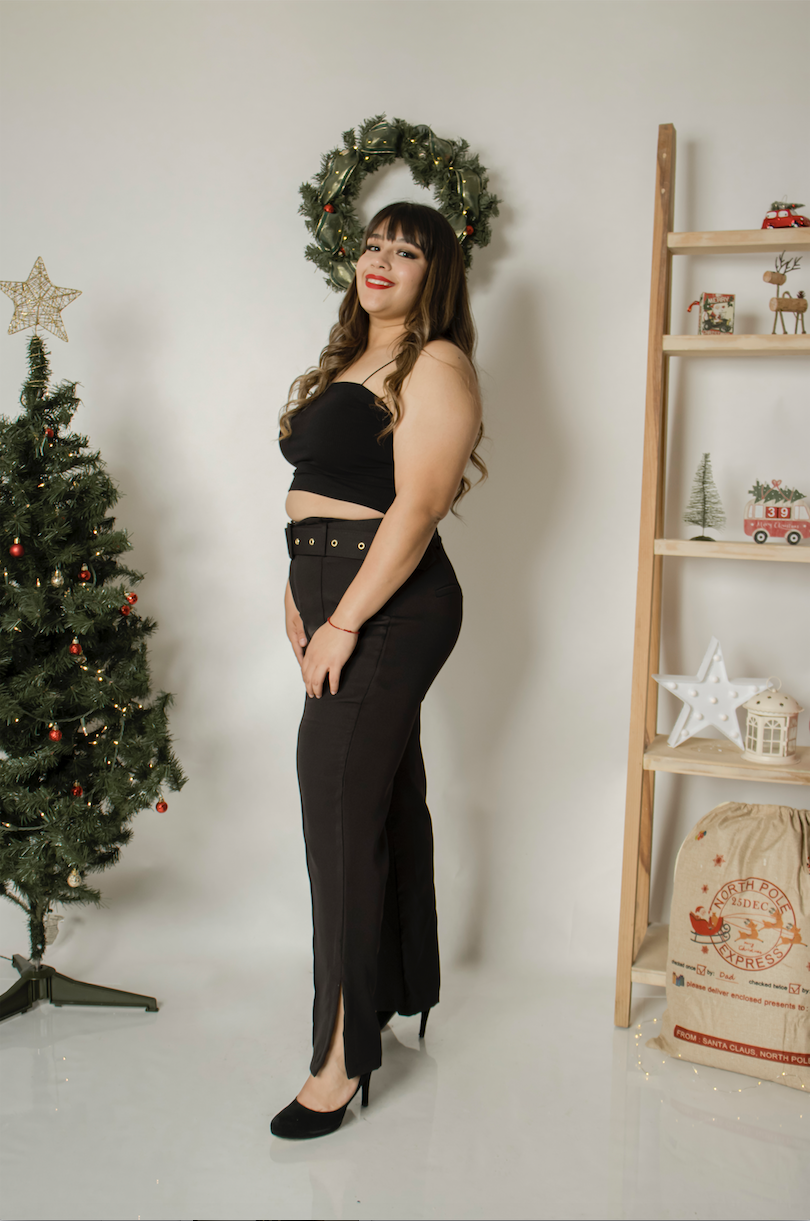 Pantalon vestir recto con cinto