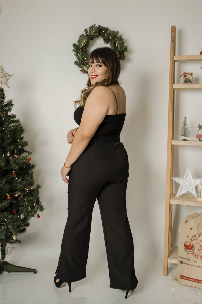 Pantalon vestir recto con cinto