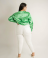 Jeans blanco skinny tiro alto