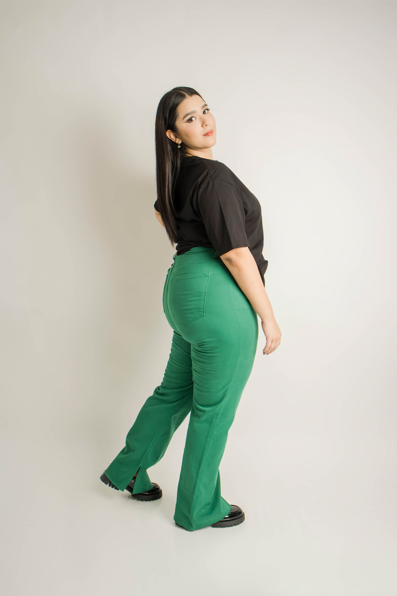 JEANS FLARE VERDE