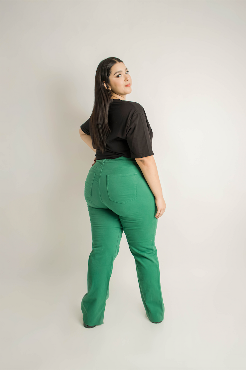 JEANS FLARE VERDE