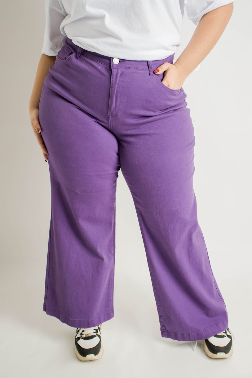 JEANS FLARE MORADO