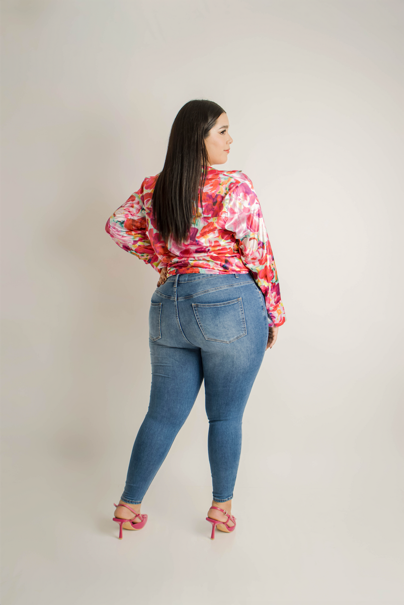Jeans skinny deslavado
