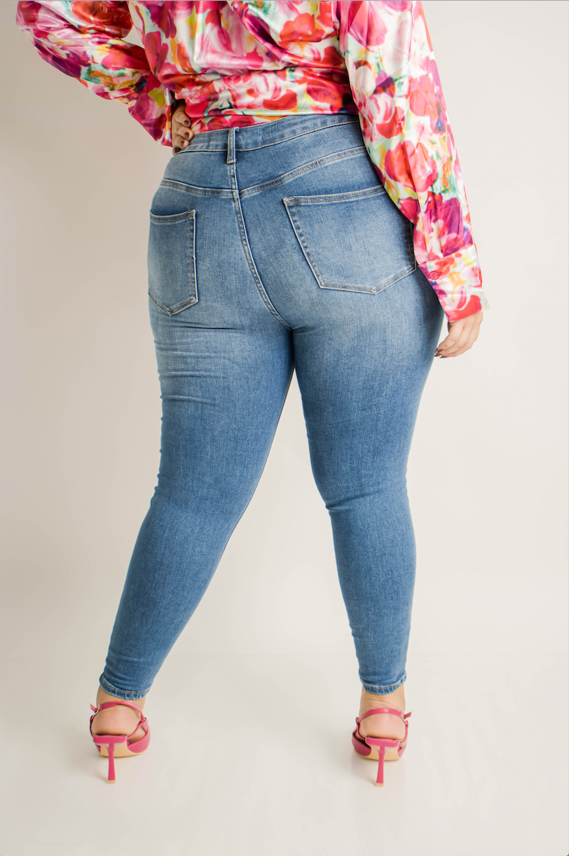 Jeans skinny deslavado