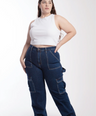 Jeans cargo de mezclilla