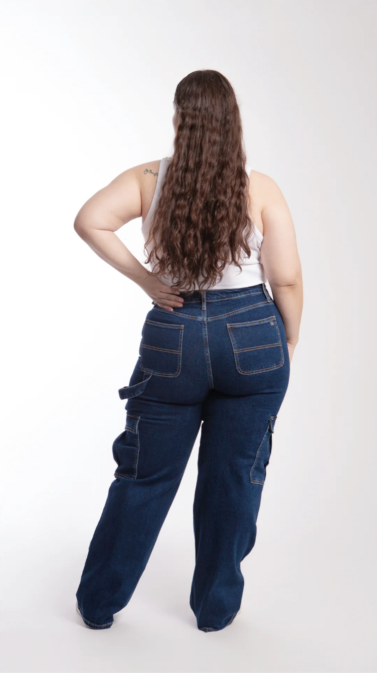 Jeans cargo de mezclilla