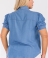 Blusa camisera mezclilla MANGA CORTA