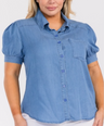Blusa camisera mezclilla MANGA CORTA