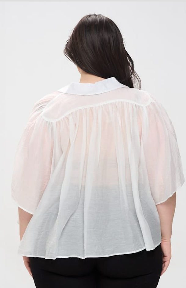 Blusa camisera de mesh