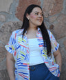 Blusa Camisera Manga Corta Estampada