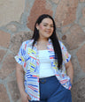 Blusa Camisera Manga Corta Estampada