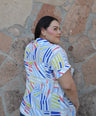 Blusa Camisera Manga Corta Estampada