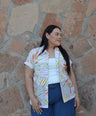 Blusa Camisera Manga Corta Estampada