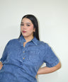 Vestido denim corto