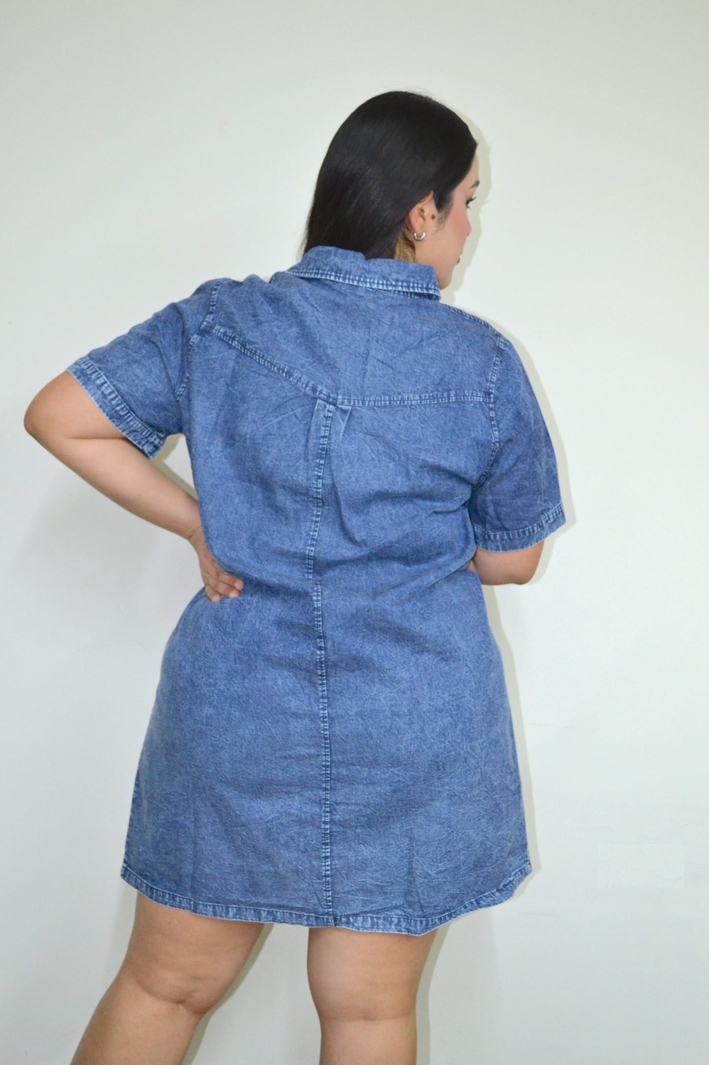 Vestido denim corto