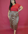 Falda en satin animal print