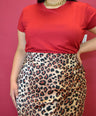 Falda en satin animal print