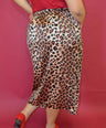 Falda en satin animal print