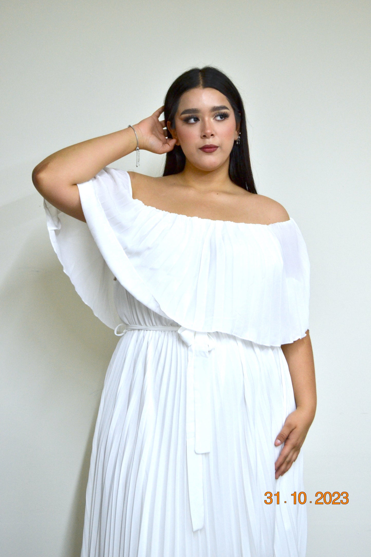 Maxi vestido off the shoulders