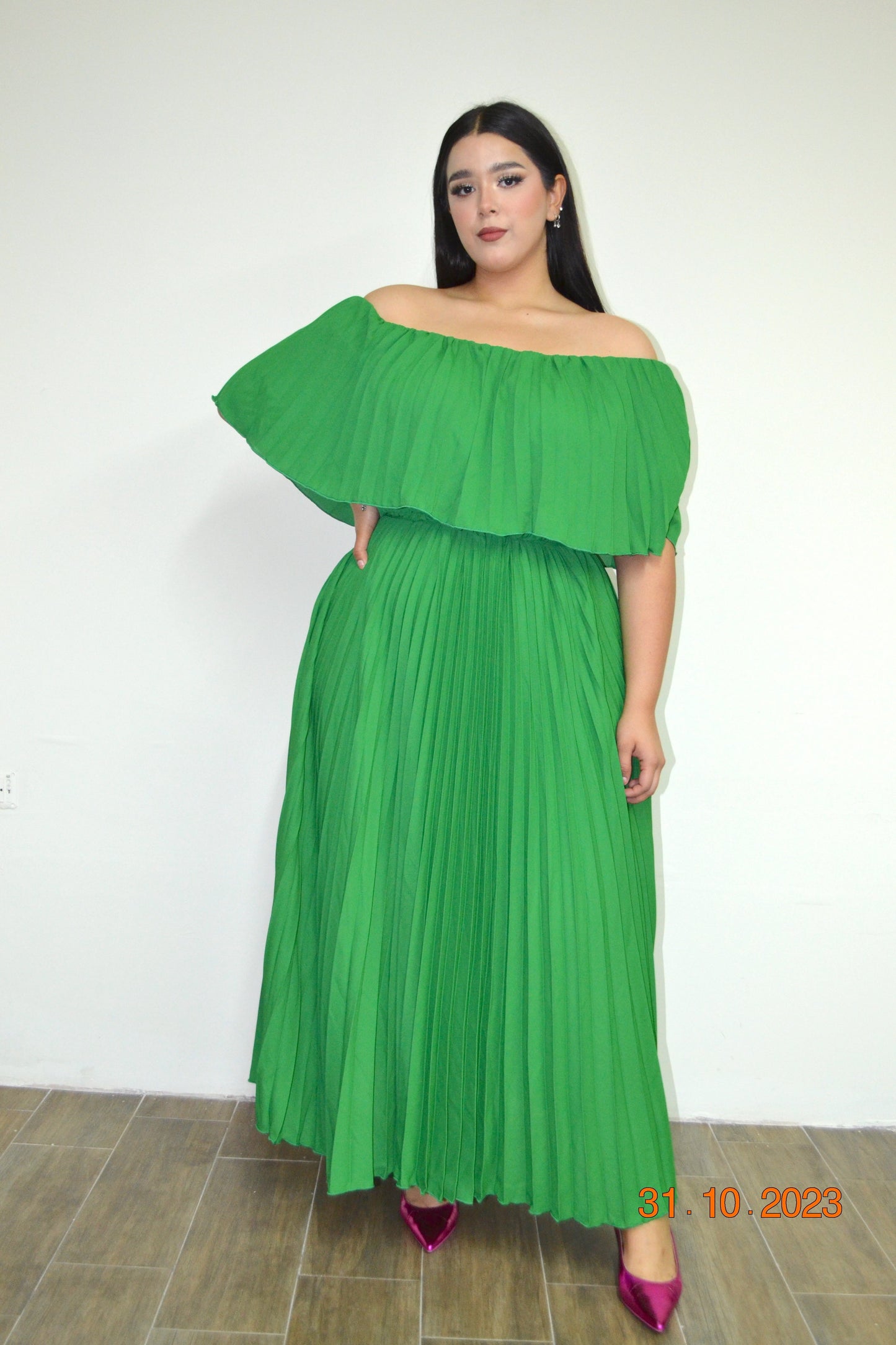 Maxi vestido off the shoulders