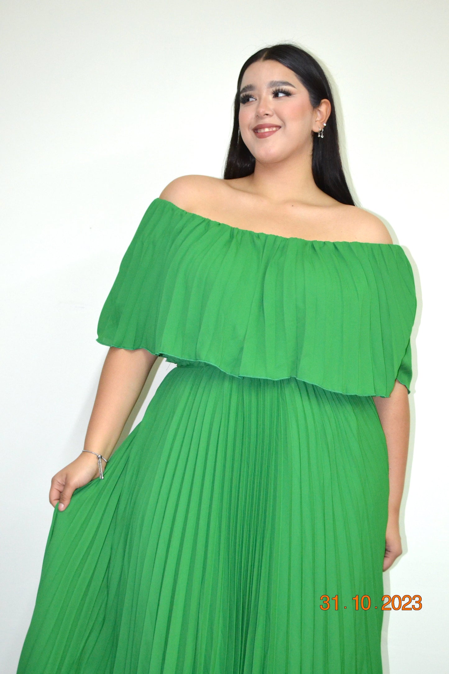 Maxi vestido off the shoulders