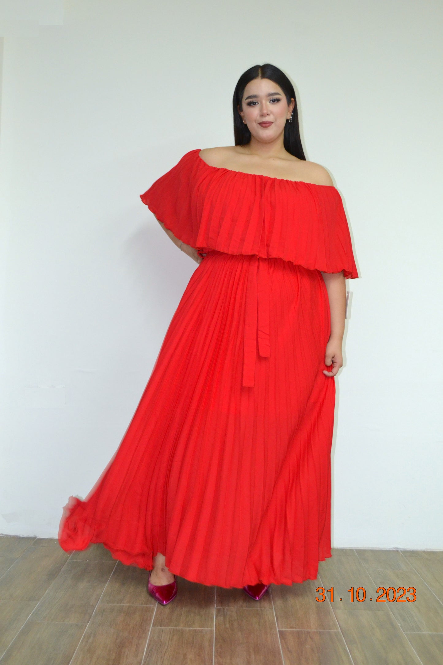 Maxi vestido off the shoulders