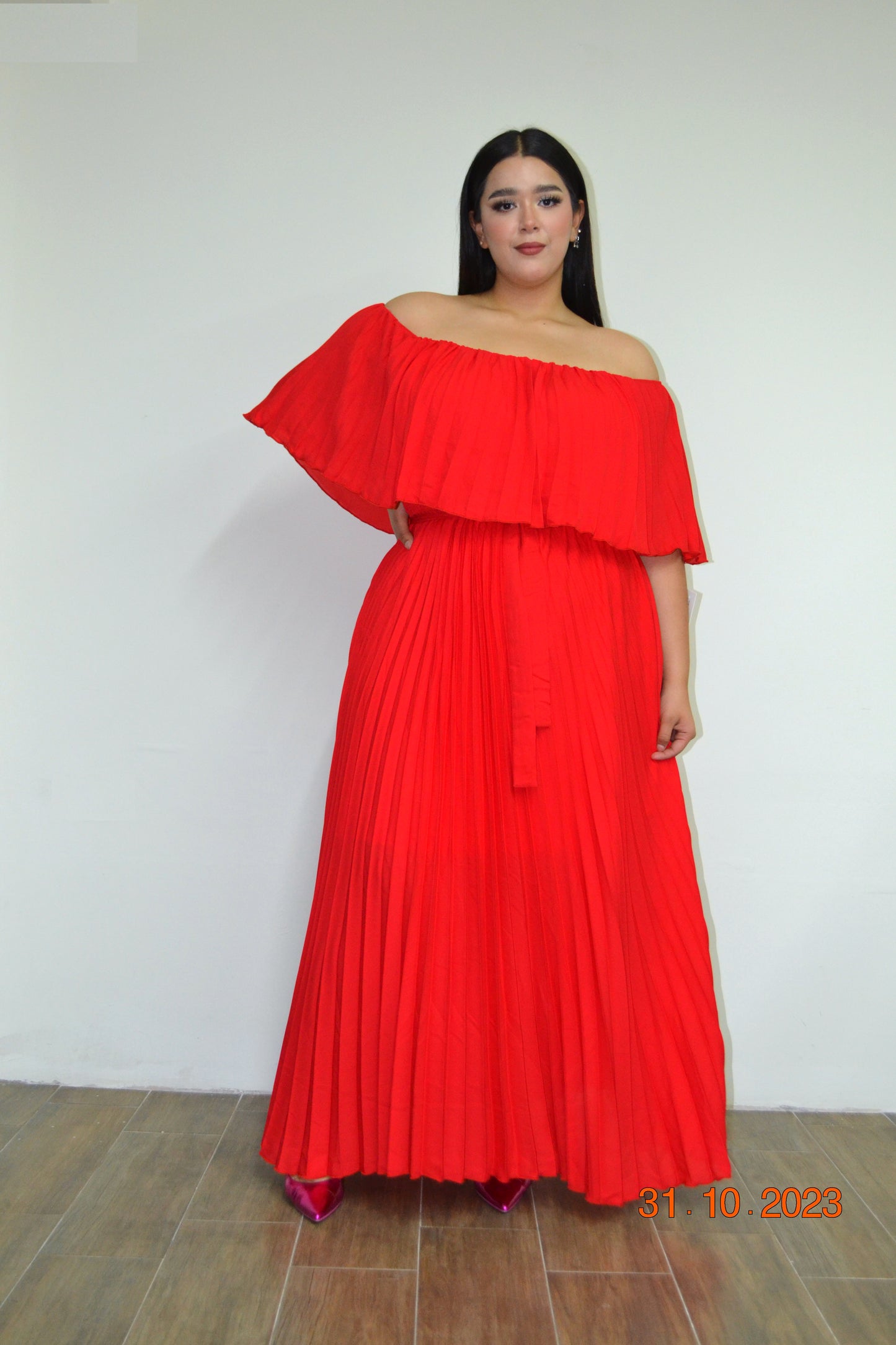 Maxi vestido off the shoulders