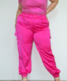 Pantalon jogger en satin