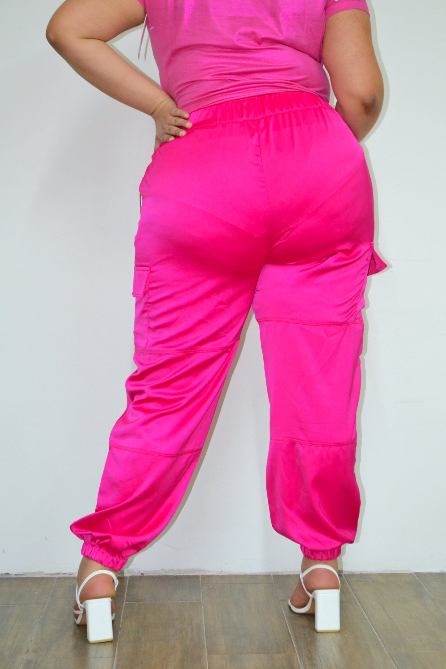 Pantalon jogger en satin