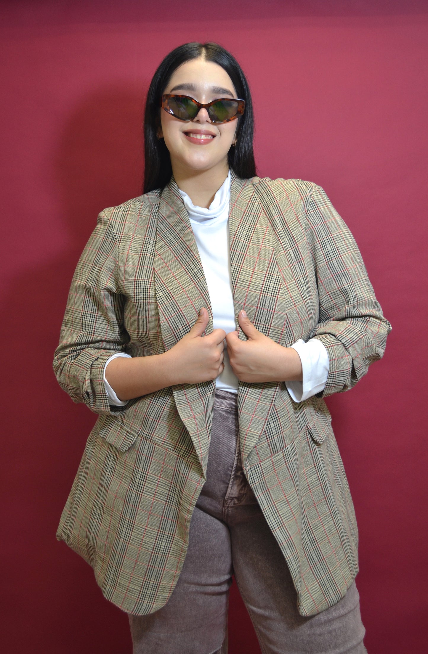 Blazer Estampado Manga 3/4