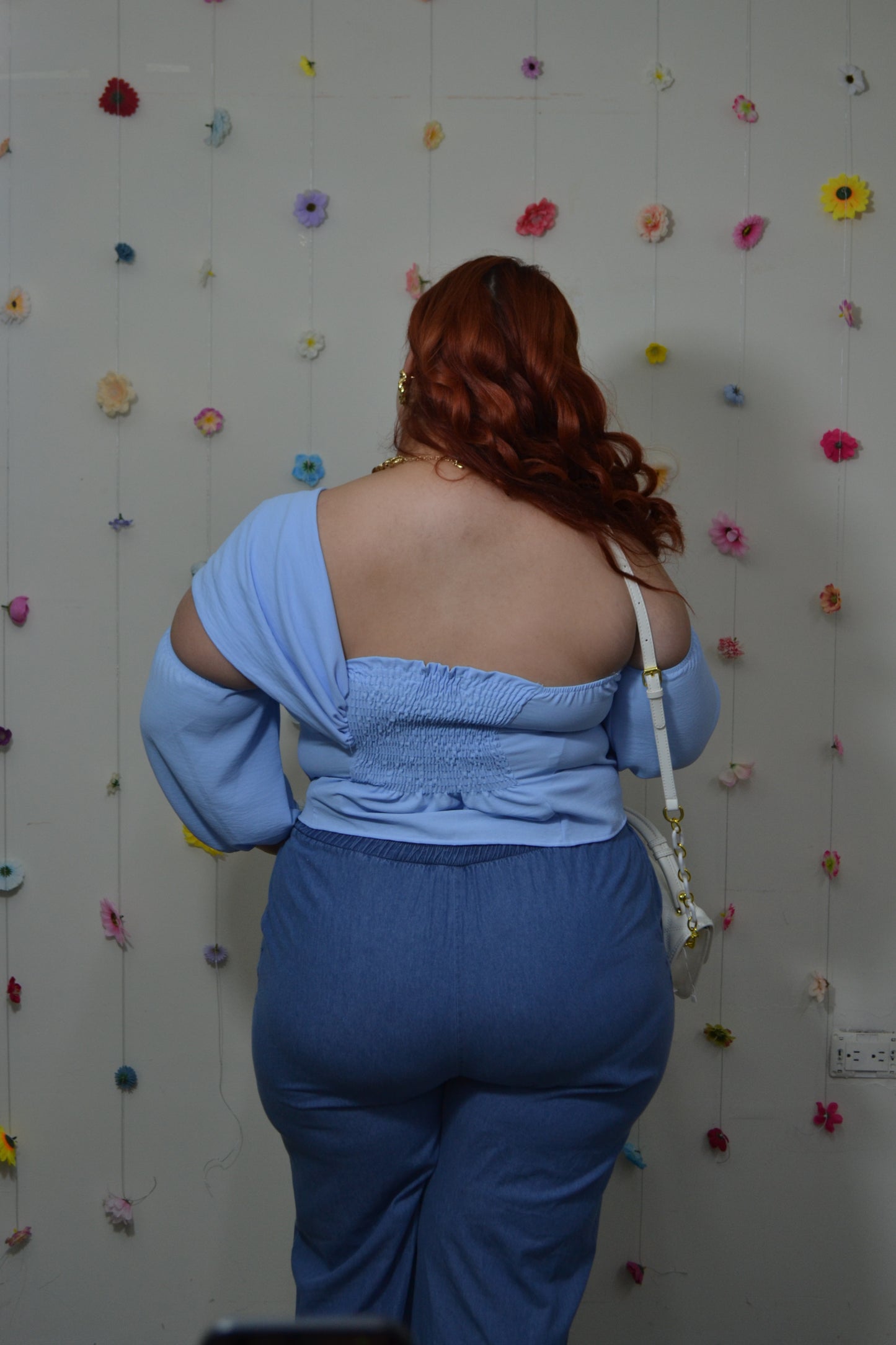 Blusa moda con smock off the shoulder