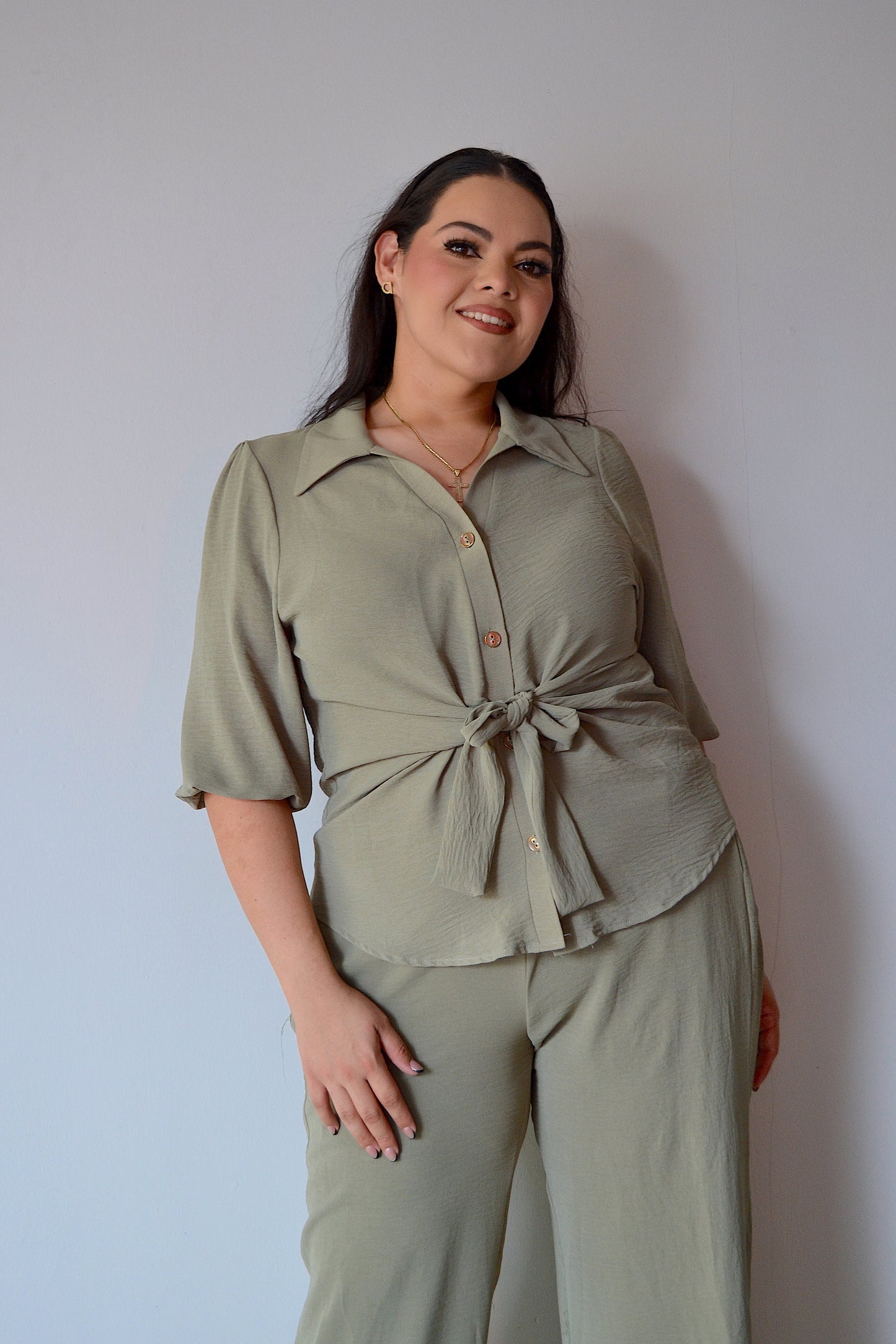 Set De Blusa Manga 3/4  y Pantalón