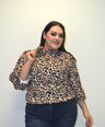 Blusa Animal Print Con Flor