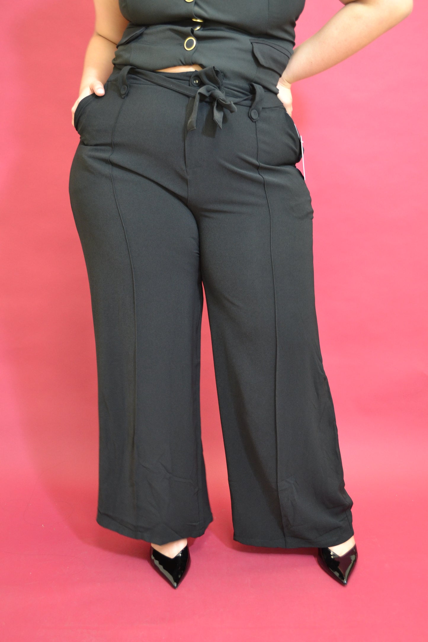 Pantalón Moda Corte Wide Con Laso