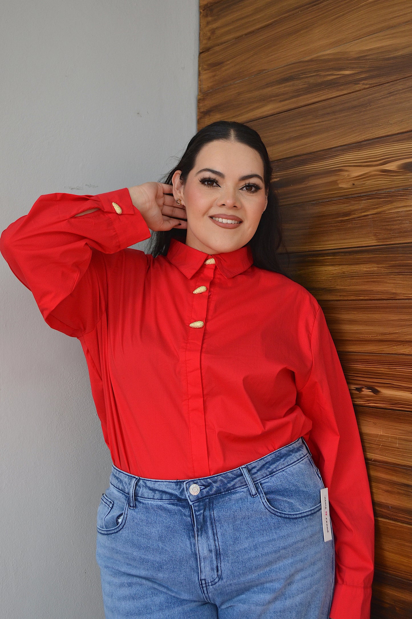 Blusa camisera manga larga