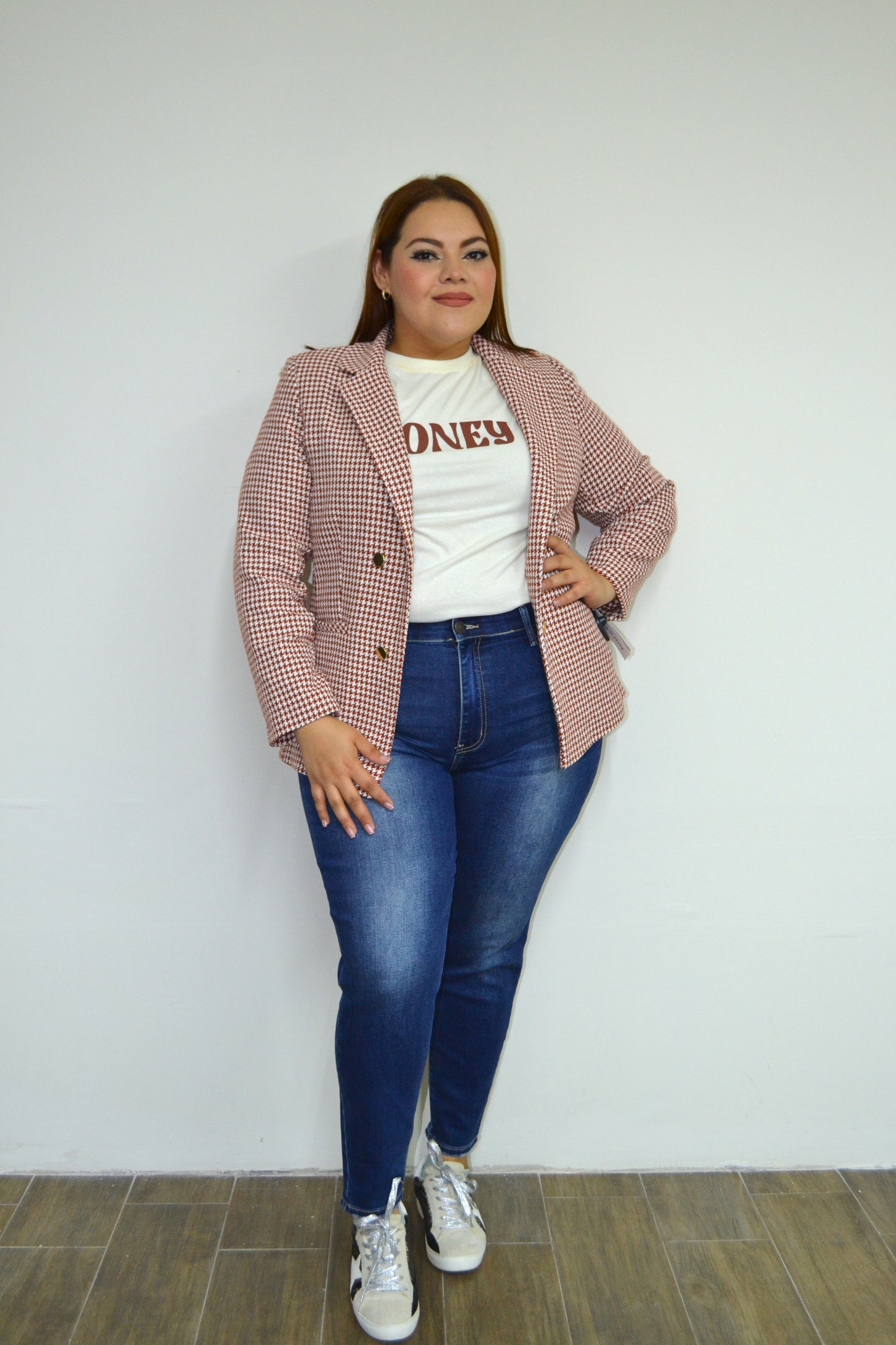 Blazer estampado manga larga