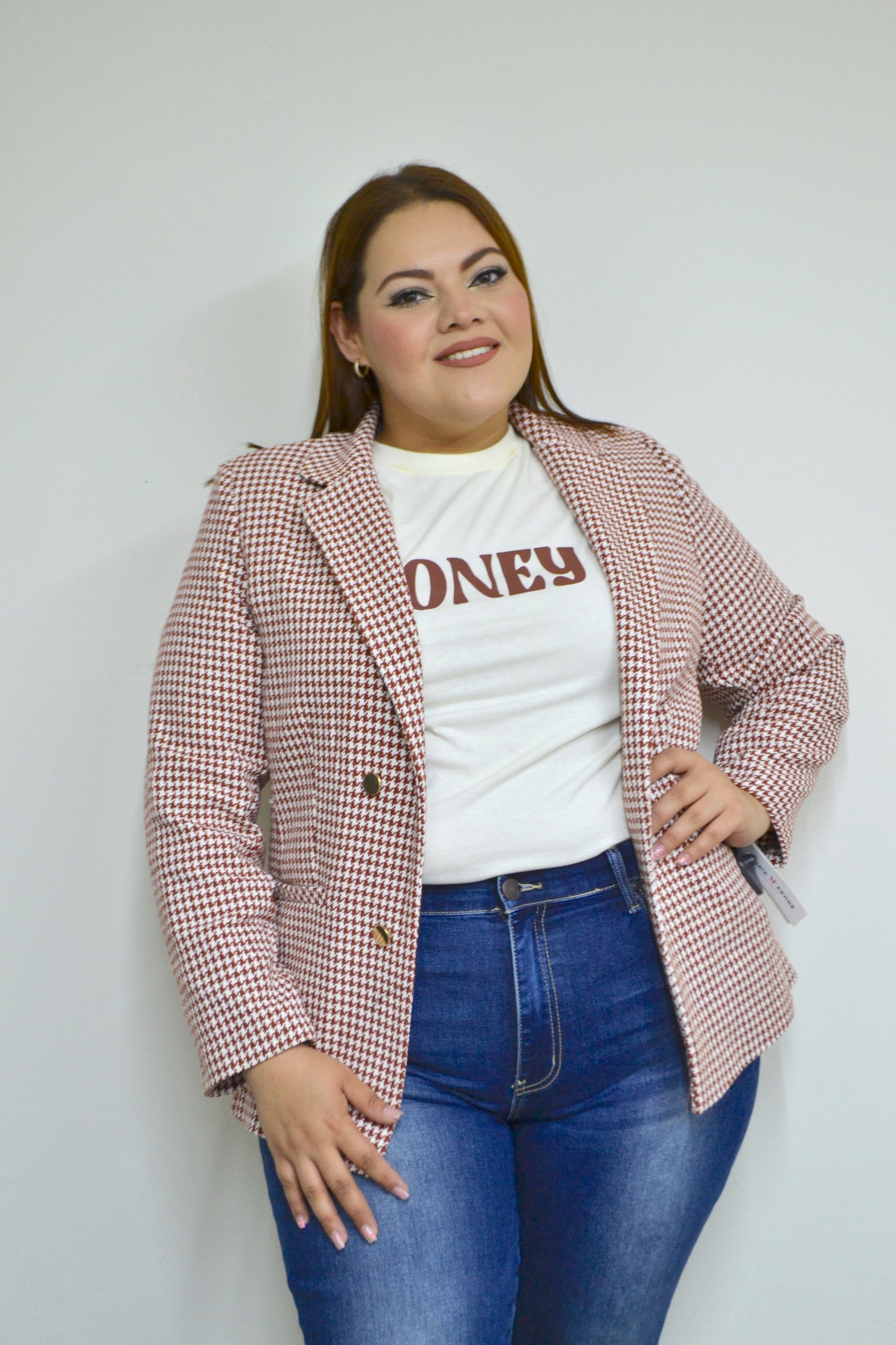 Blazer estampado manga larga