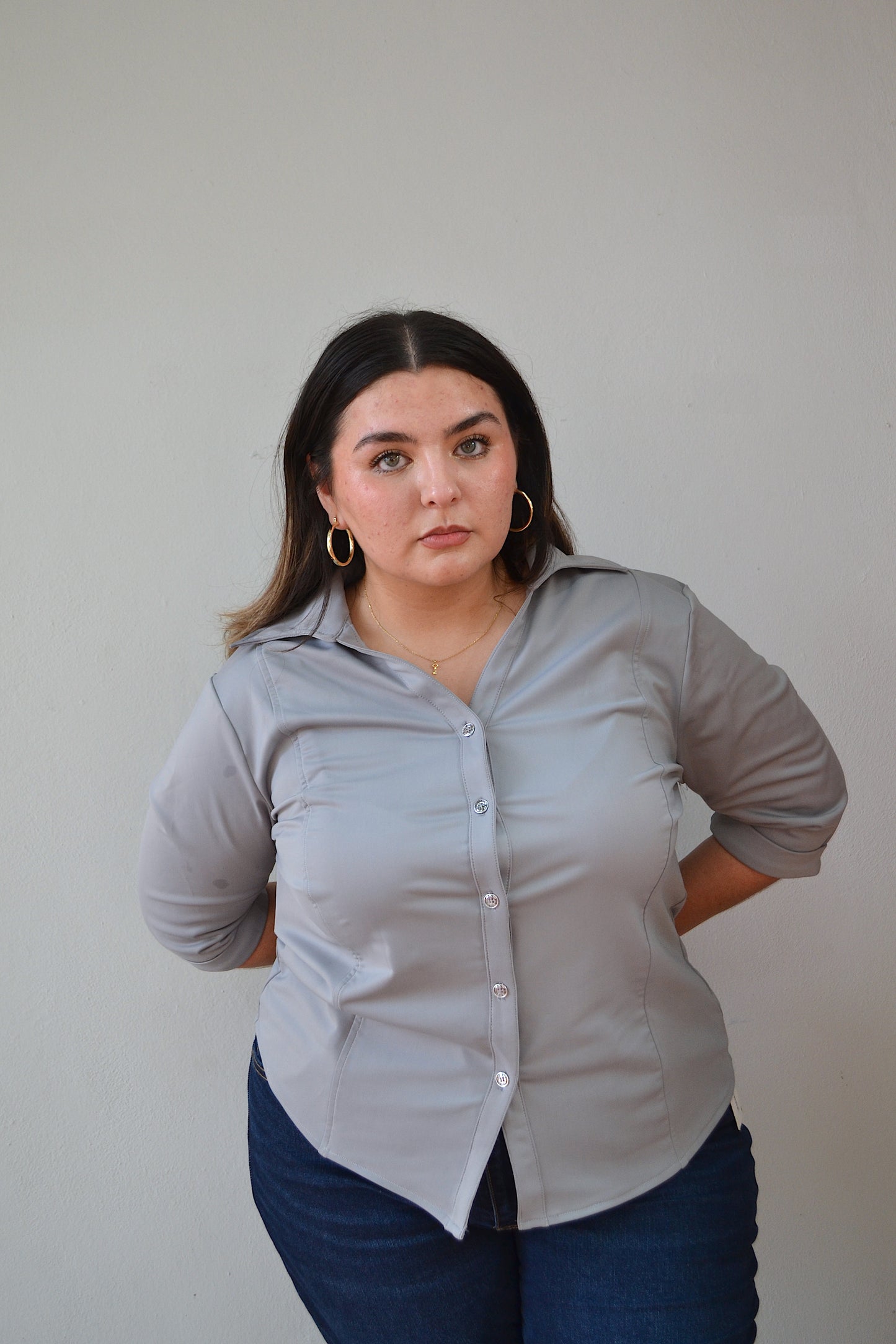 Blusa camisera manga Larga