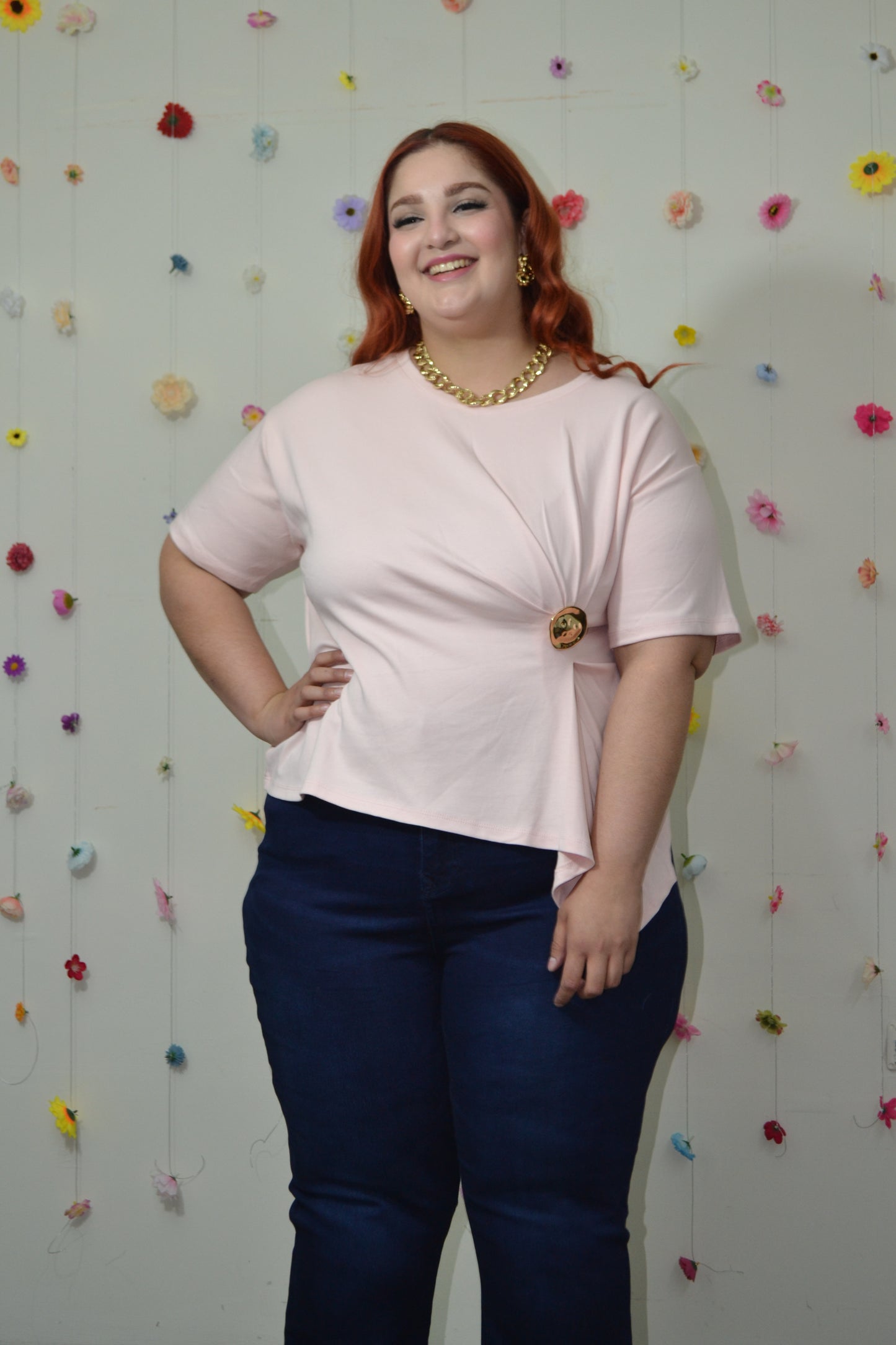 Blusa Cruzada Con Botón