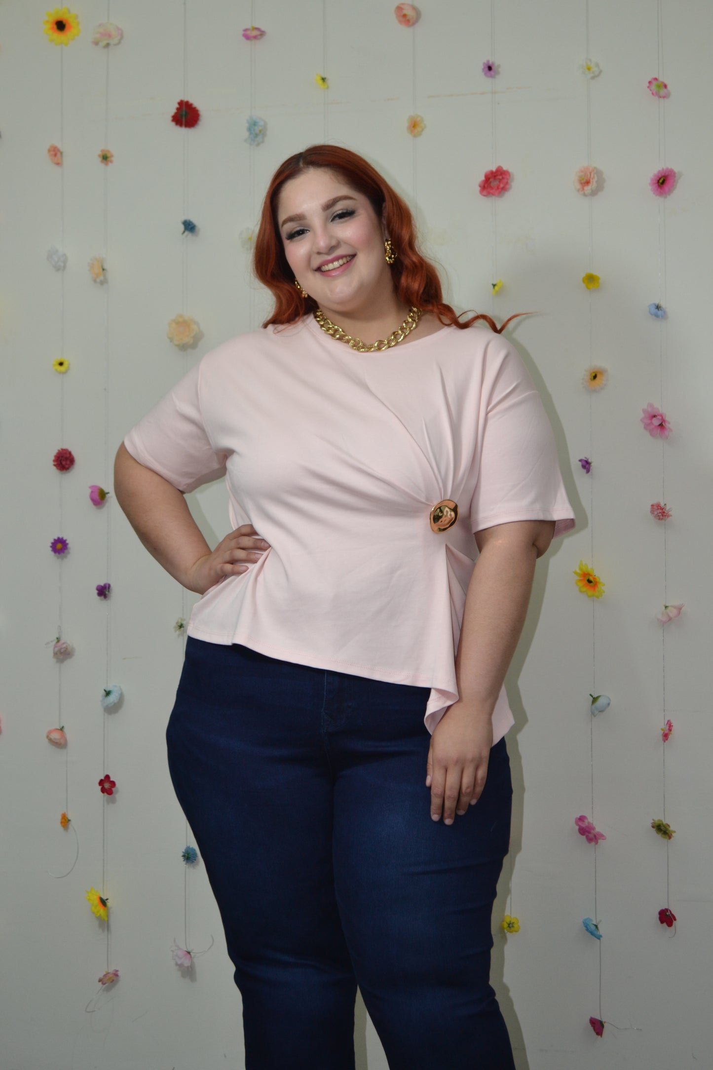 Blusa Cruzada Con Botón