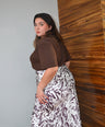 Falda En Satin Estampada