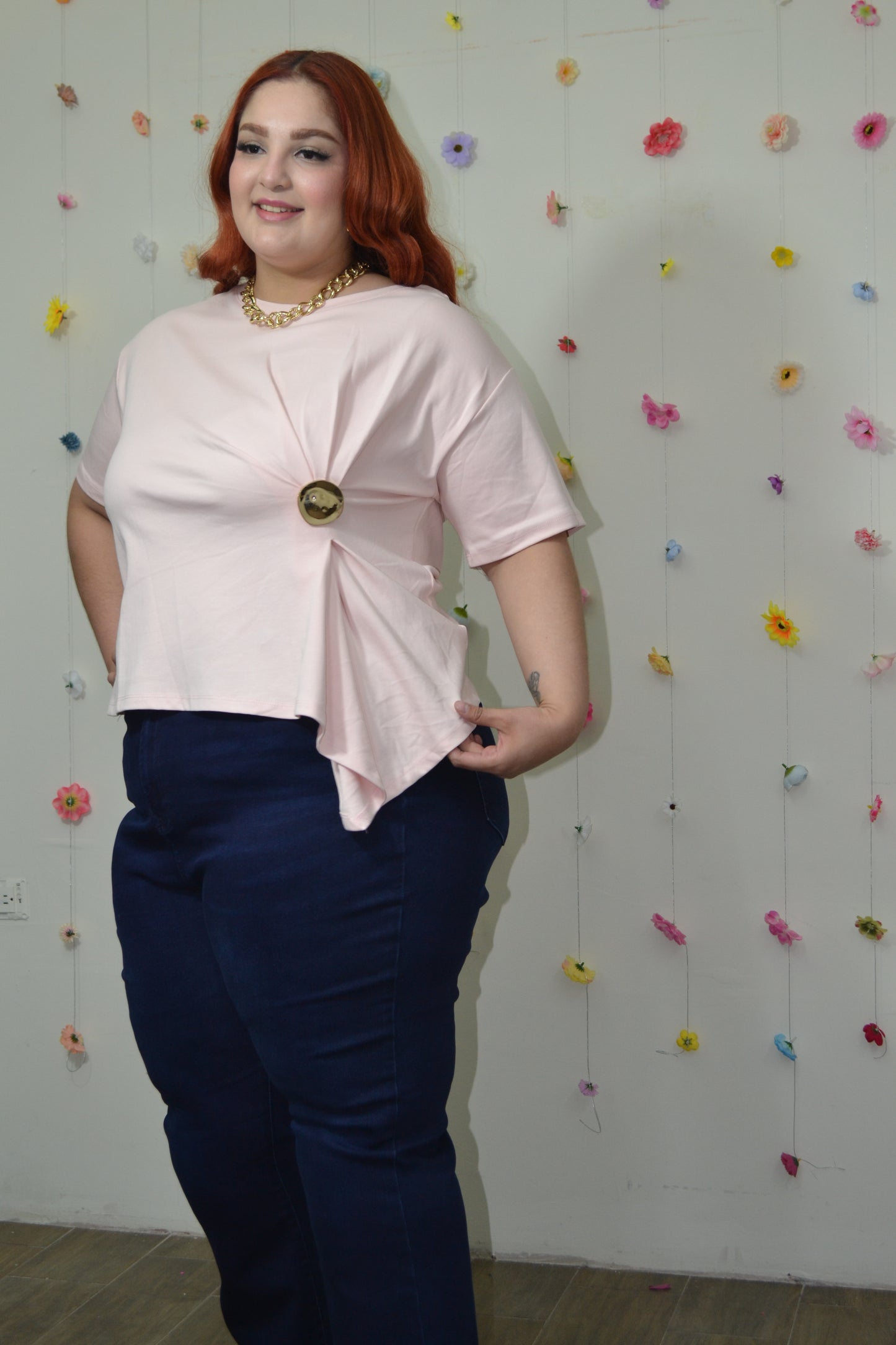 Blusa Cruzada Con Botón