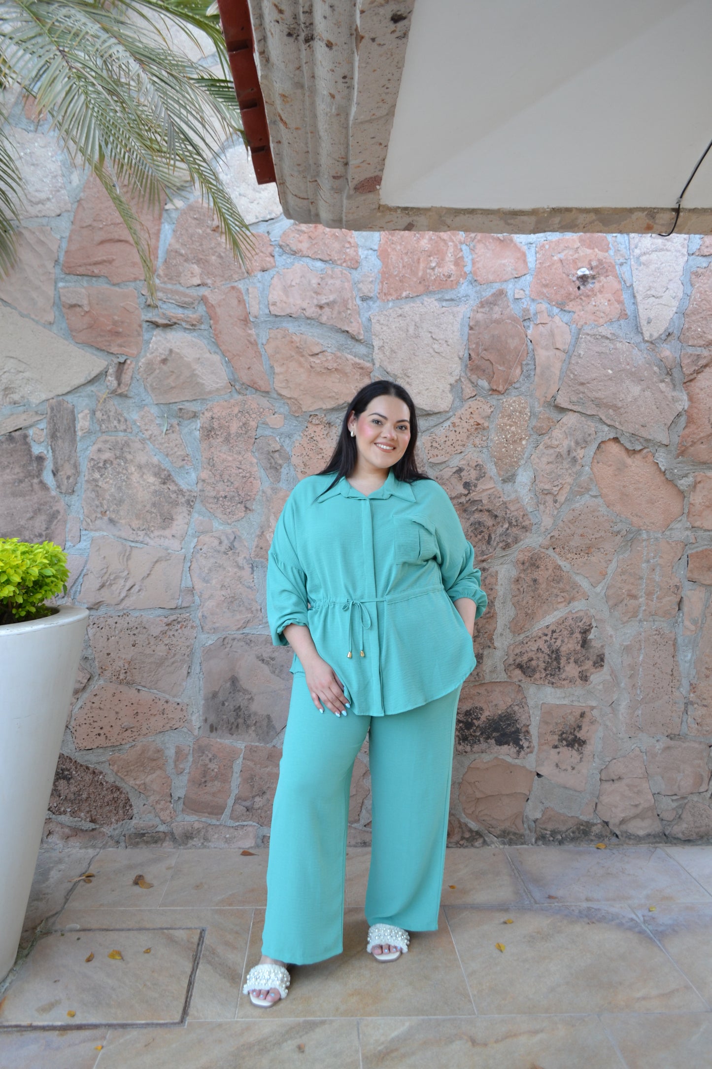 Set De Blusa Manga Larga  y Pantalón