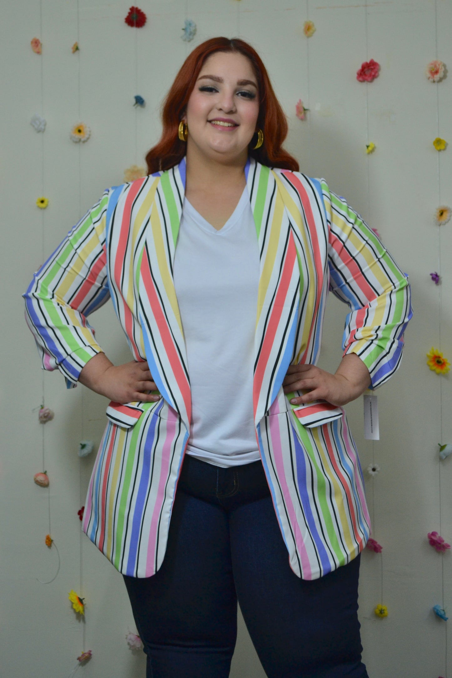 Blazer Estampado Manga Larga