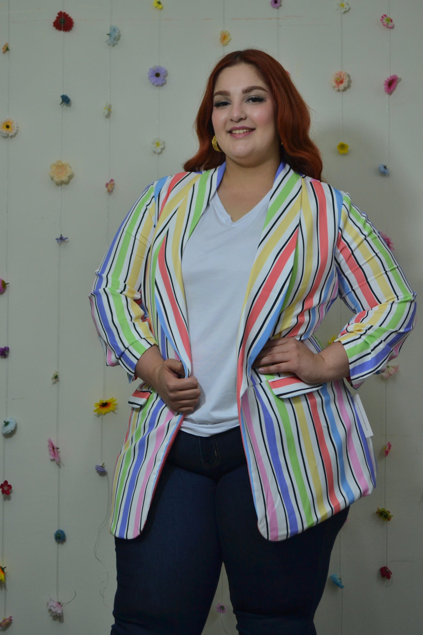 Blazer Estampado Manga Larga