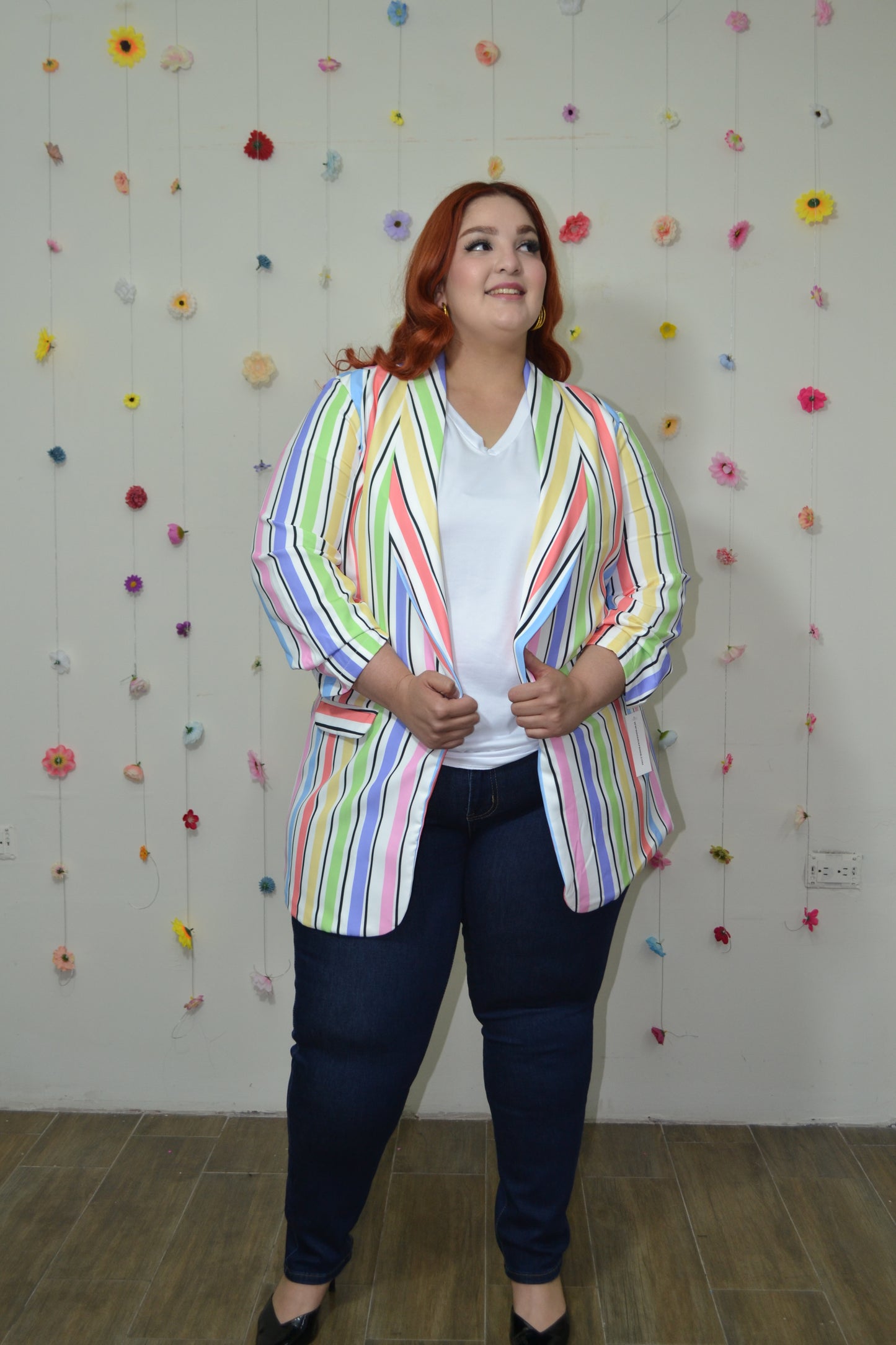 Blazer Estampado Manga Larga