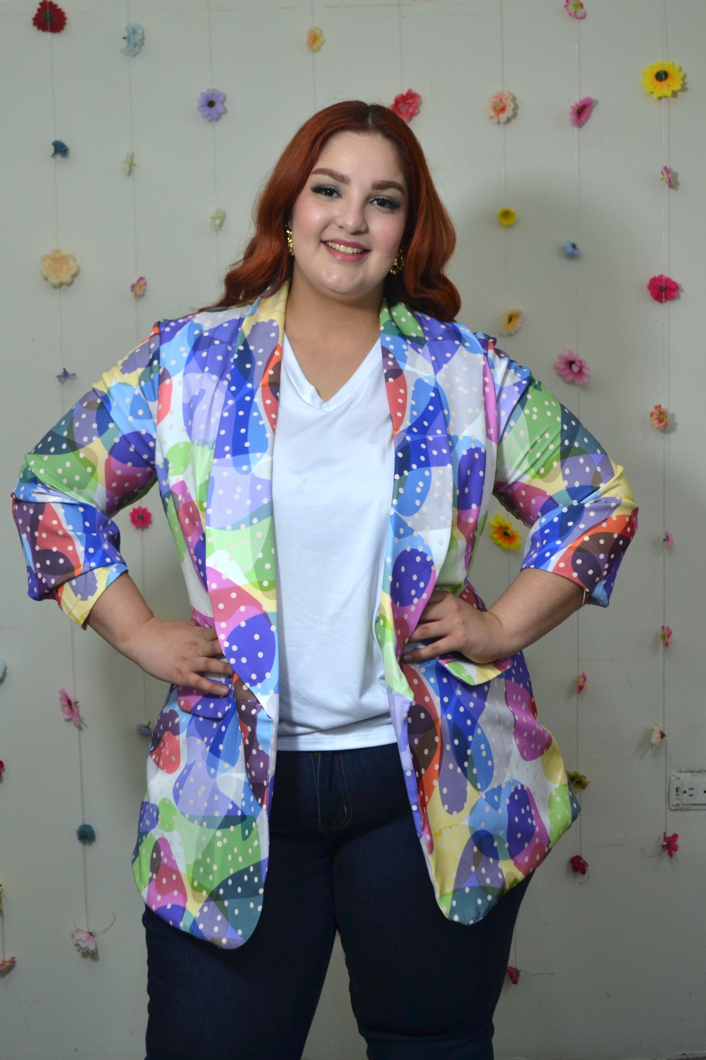 Blazer Estampado Manga Larga