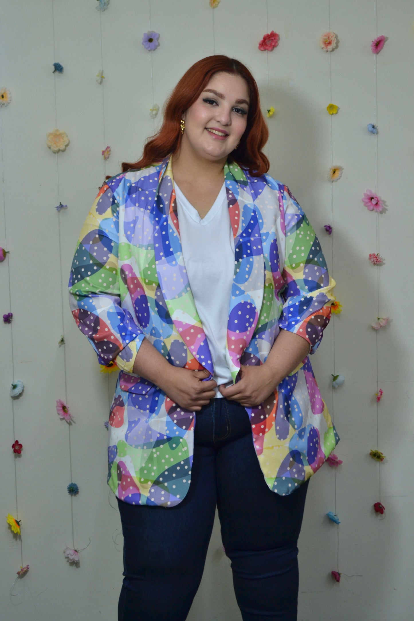 Blazer Estampado Manga Larga