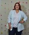 Blazer Estampado Manga Larga